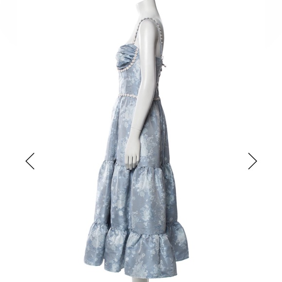 V. Chapman Floral Blue Dress - Picture 2 of 3